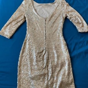 Gold sequin mini dress